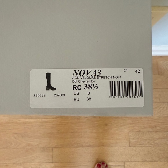 Robert Clergerie Nova Suede Stretch Black Platform Boots - Picture 4 of 12